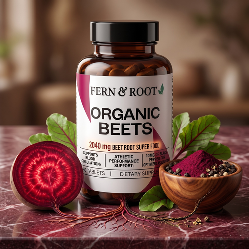 Fern & Root — Daily Flow: Organic Beet Root Complex · Circulation, Energy & Performance Support